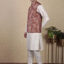 Koshin Printed Mandarin Collar Nehru Jacket image 3