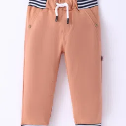 Mini Taurus Cotton Knit Full Length Solid Color Lounge Pant - Peach-image-29