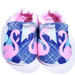 Kidofash Swan With Abstract Lines Printed Booties - Blue & Pink image 3