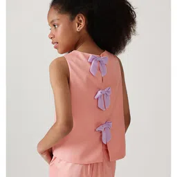 One Friday Sleeveless Floral Printed Top - Peach image 3