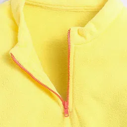Nino Bambino Fleece Knit Full Sleeves Solid Light Winter Sweatshirt - Yellow image 4