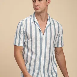 Voroxy Men Relaxed Opaque Striped Casual Shirt-picture-20
