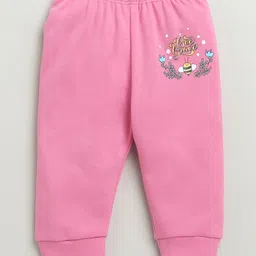 BUMZEE Cotton Full Sleeves Honey BeesPrinted Jhabla & Joggers Set - White & Pink image 5