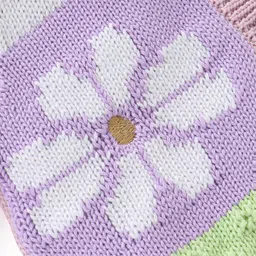 Babyoye Eco-Conscious Cotton Full Sleeves Floral & Animal Design Colour Block Sweater  - Multicolour image 5