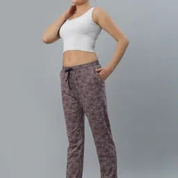 BLUWEEA Printed Cotton Mid Rise Lounge Pants image 5