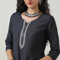 Soch Black Straight Kurta image 5