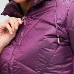 Spykar Purple Regular Fit Puffer Jacket image 5