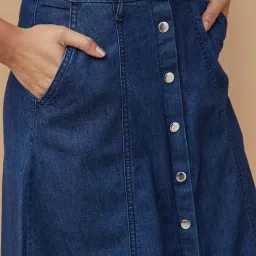 Code by Lifestyle Blue Cotton A-Line Skirt image 5