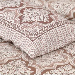 JaipurFabric Brown Cotton 180 TC Double Bedsheet with 2 Pillow Covers image 5