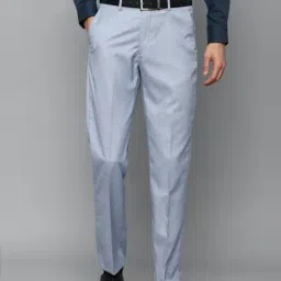 Louis Philippe Blue Slim Fit Trousers-image-89