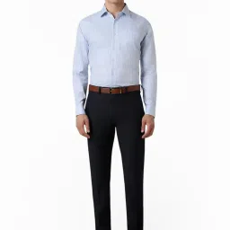 Van Heusen Blue Slim Fit Striped Shirt image 5