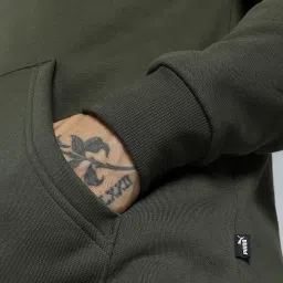 Puma Green Regular Fit Printed Hooded Sweatshirt image 5