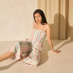 VIRGIO Multi Color Regular Fit Striped Jumpsuit image 5