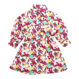 Tiny Girl Wine Barbie Printed Dress-image-96