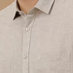 CAVALLO By Linen Club Beige Linen Contemporary Fit shirts image 5