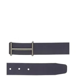 Carlton London Navy Leather Waist Belt For Men image 5