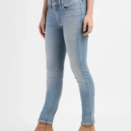 levi's Women's 711 Blue Skinny Fit Mid Rise Jeans image 4