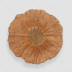 Pure Home and Living Copper & Gold Glass Flower Shaped Dinner Plates - Set of 2 image 5