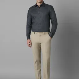 Louis Philippe Grey Cotton Regular fit Print Formal Shirt image 5