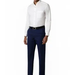 Van Heusen Navy Slim Fit Texture Trousers image 5