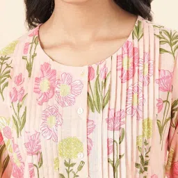 Rangmanch by Pantaloons Pink Cotton Printed A Line Kurta image 5