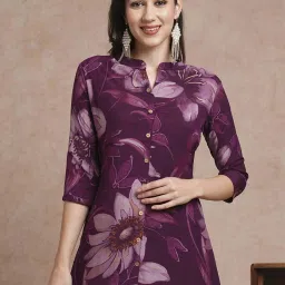 Fashor Purple Printed Straight Kurta image 5