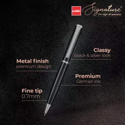 Cello Signature Ball Pen Twist Mechanism Closure Type Blue Ink, 8907234508215 image 2