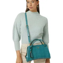 Guess Teal Annita Girlfriend Animal Effect Satchel-picture-26