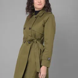 Crimsoune Club Olive Regular Fit Trench Coat image 3