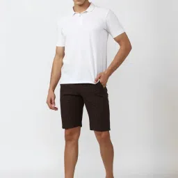 Peter England Brown Regular Fit Checks Shorts image 5