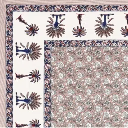 JaipurFabric Taupe Pure Cotton 180 TC Printed Double Bedsheet with 2 Pillow Covers image 5