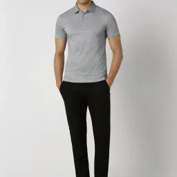 Van Heusen Grey Slim Fit Printed Polo T-Shirt image 5