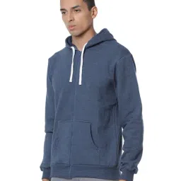 Campus Sutra Blue Hooded Sweatshirt image 3