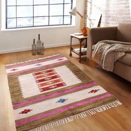 Romee White Cotton Ethnic Floor Mats and Dhurries-picture-37