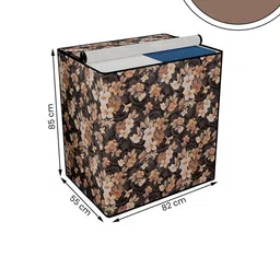 Kuber Industries Grey & Brown Printed Washing Machine Cover image 3