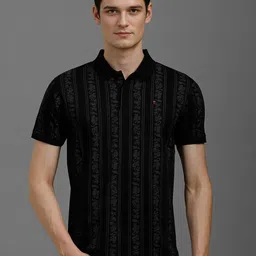 Louis Philippe Sport Men Floral Printed Polo Collar Cotton Slim Fit T-shirt-picture-54