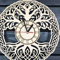 QEZNEF Beige Solid Traditional Wall Clock-picture-15