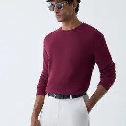WES Formals by Westside Maroon Slim-Fit Sweater-picture-39