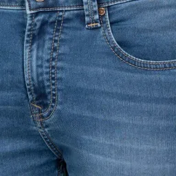 Spykar Light Blue Tapered Fit Stretchable Jeans image 4