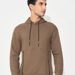 Street 808 By Pantaloons Dark Brown Boxy Fit Hoodie-image-44