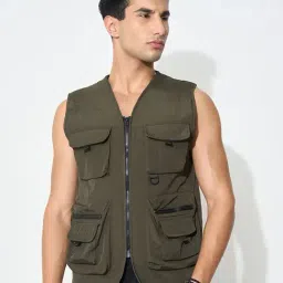 7 Alt By Pantaloons Bluish Olive Regular Fit Jacket-image-11
