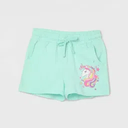 Fame Forever by Lifestyle Kids Mint Green Cotton Printed Shorts-picture-24