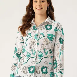 Sleek Italia Floral Print Crepe Top-image-4