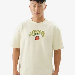 The Souled Store Originals Off White Loose Fit Graphic Print Oversized T-Shirt-picture-15
