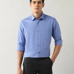 Arrow Blue Cotton Regular Fit Texture Shirt-picture-48
