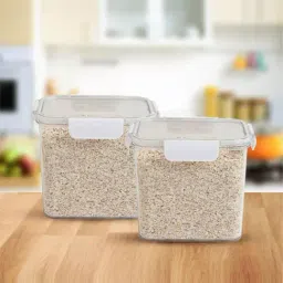 SCL Steelo White Plastic Sofresh Rectangular Containers - Set of 2 (2000 ml)-image-44