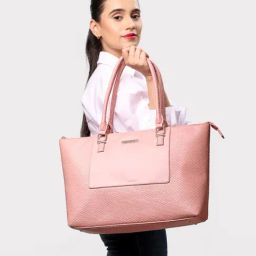Caprese Light Pink Textured Large Shoulder Handbag-picture-28