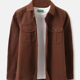 United Colors of Benetton Brown Pure Cotton Regular Shirts-image-26
