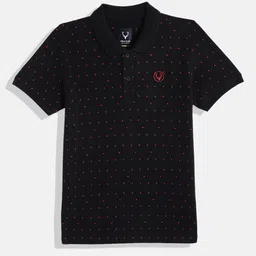 Allen Solly Junior Boys Micro Ditsy Printed Polo Collar Pure Cotton T-shirt-picture-33