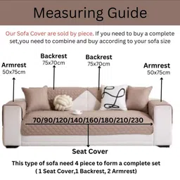 HOMETHREADS Beige & Beige Sofa Cover image 2